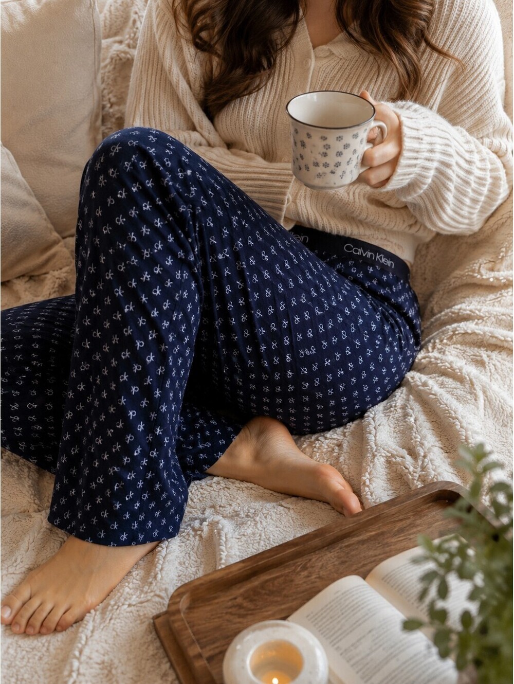 Calvin Klein navy blue Monogram Lounge Pajama Pants Women’s